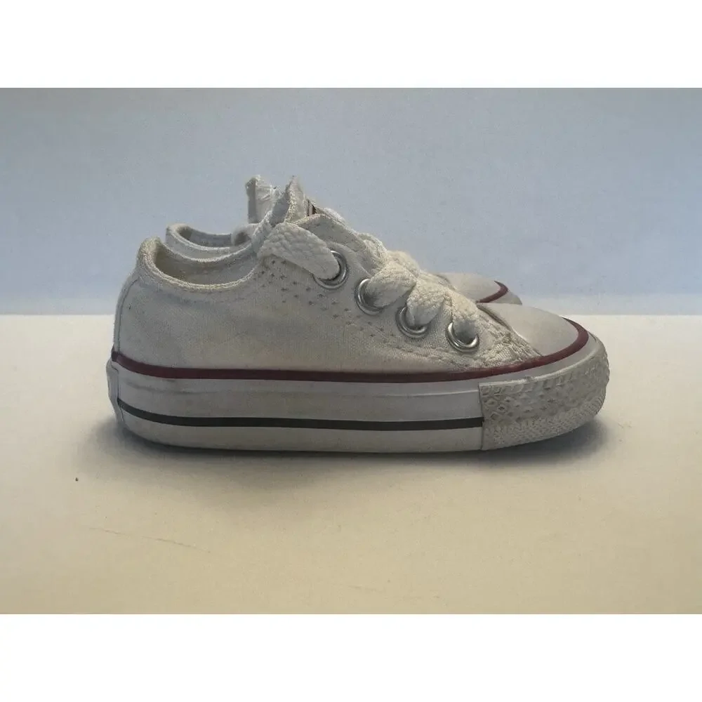 Converse All Star Toddler Size 3 White Low Top Canvas Sneakers Shoes